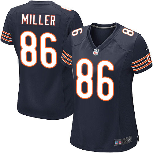 Women's Game Zach Miller Nike Jersey Navy Blue Home - #86 NFL Chicago Bears